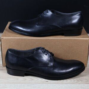 Robert Clergerie Shoes Mens Sz 10.5 Black Derby Leather Plain Toe Made in France